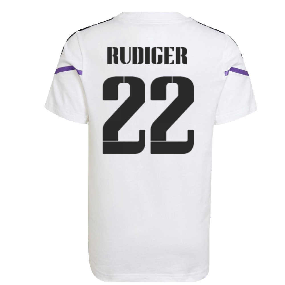 2022-2023 Real Madrid Training Tee (White) (RUDIGER 22)