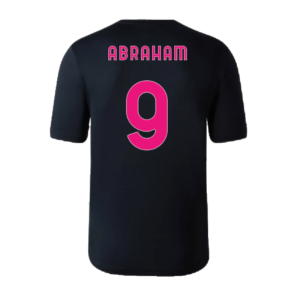 2022-2023 Roma Pre-Game Jersey Third (Black) (ABRAHAM 9)