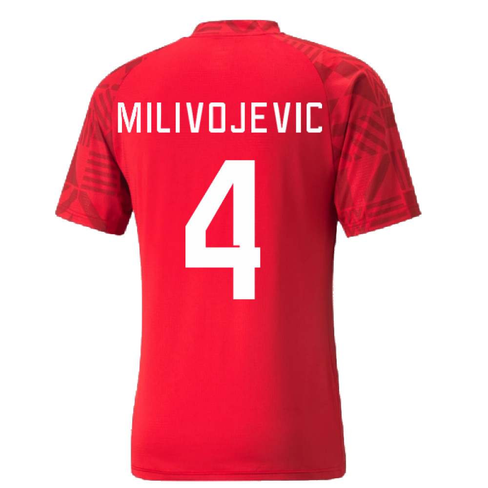 2022-2023 Serbia Pre-Match Jersey (Red) (MILIVOJEVIC 4)