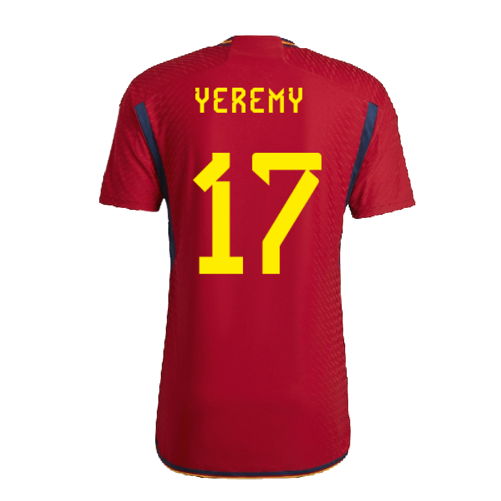 2022-2023 Spain Authentic Home Shirt (Yeremy 17)