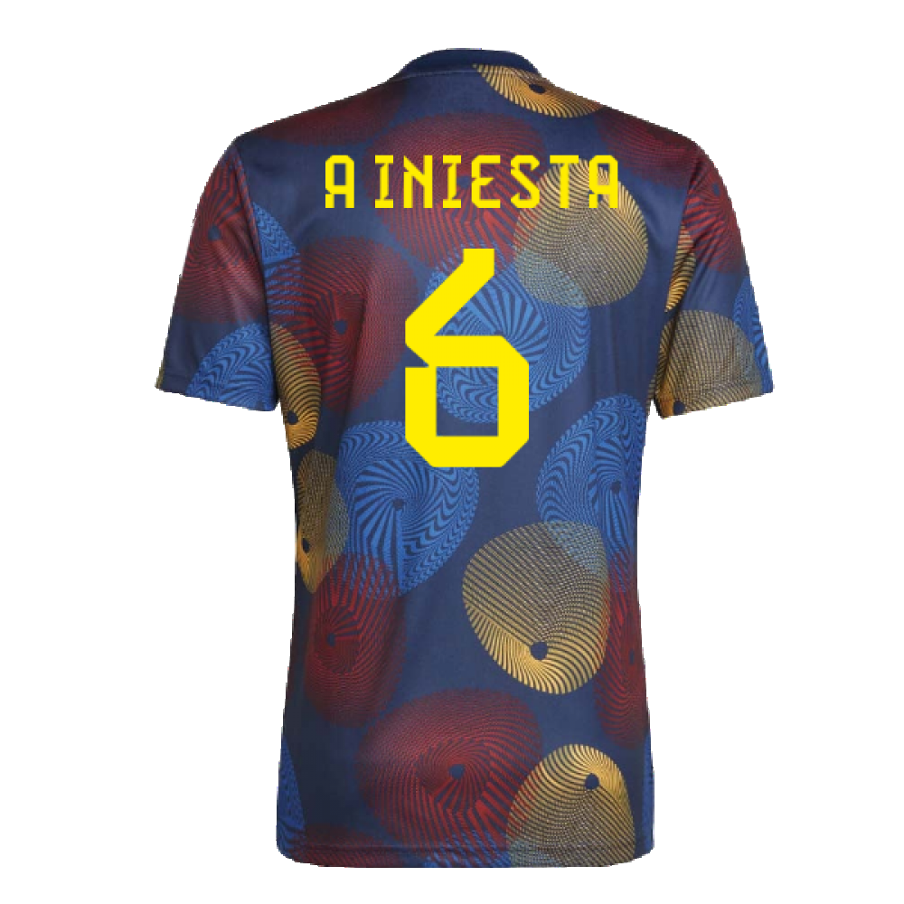 2022-2023 Spain Pre-Match Shirt (Navy) (A INIESTA 6)