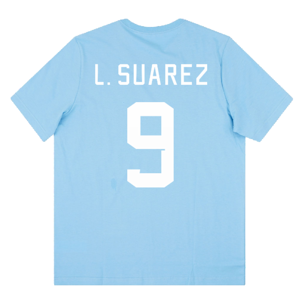 2022-2023 Uruguay FtblCore Tee (Blue) (L. SUAREZ 9)