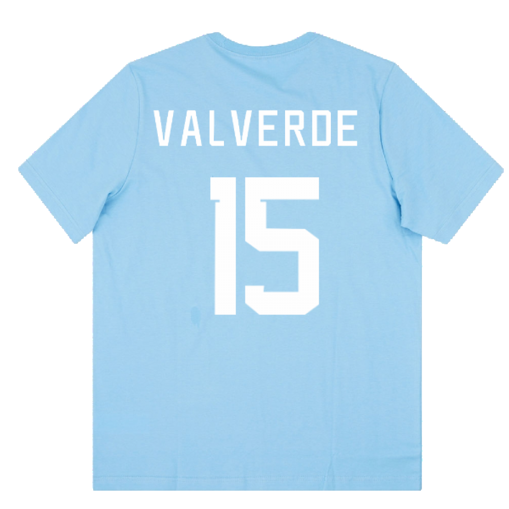 2022-2023 Uruguay FtblCore Tee (Blue) (VALVERDE 15)