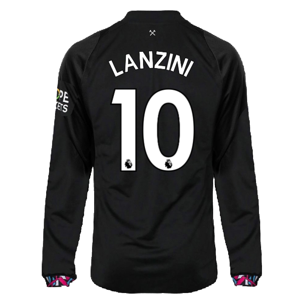 2022-2023 West Ham Long Sleeve Away Shirt (LANZINI 10)