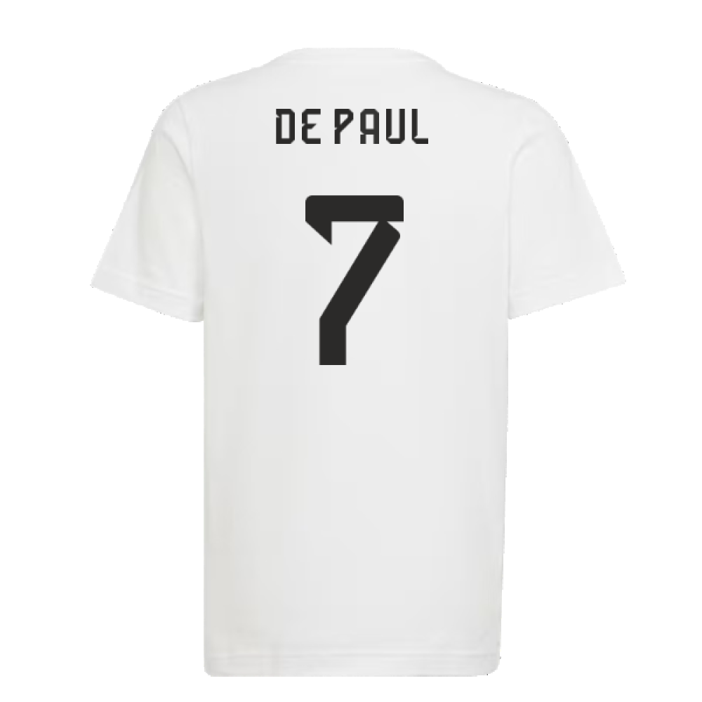 2022 Argentina World Cup Winners Tee (White) (DE PAUL 7)