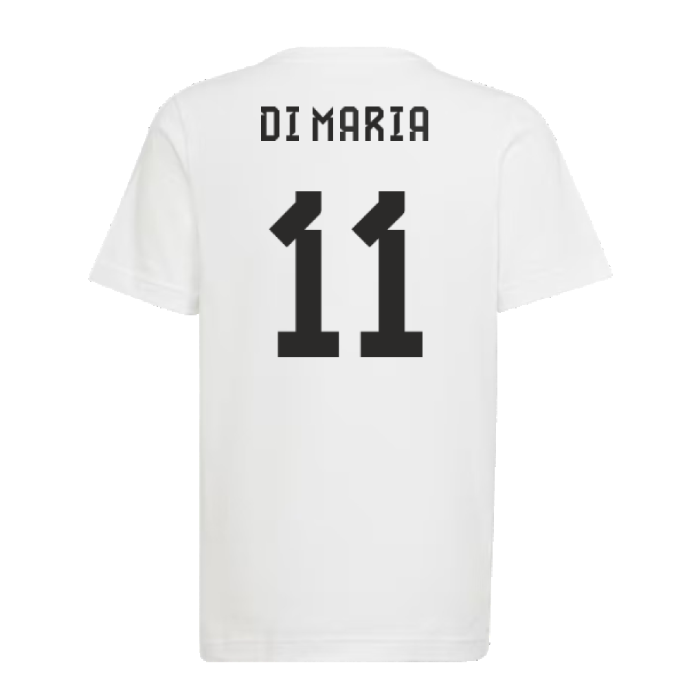 2022 Argentina World Cup Winners Tee (White) (DI MARIA 11)