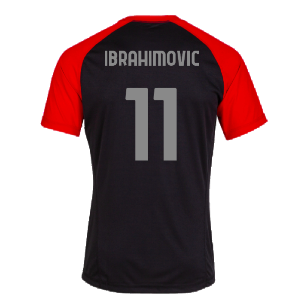 2023-2024 AC Milan Casuals Tee (Black) (Ibrahimovic 11)