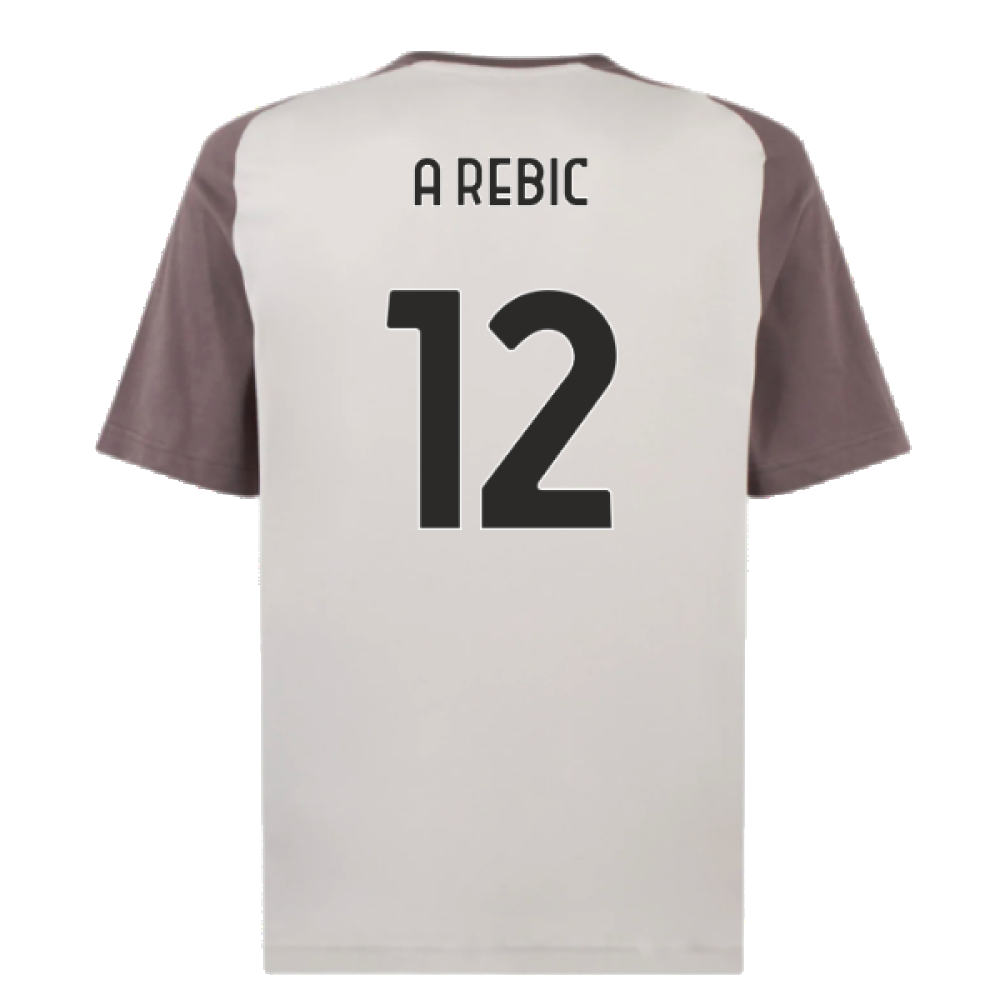 2023-2024 AC Milan Casuals Tee (Light Grey) (A Rebic 12)