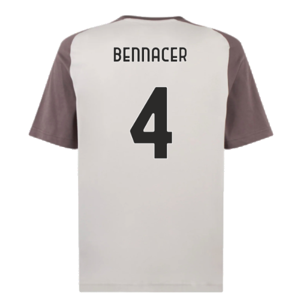 2023-2024 AC Milan Casuals Tee (Light Grey) (Bennacer 4)