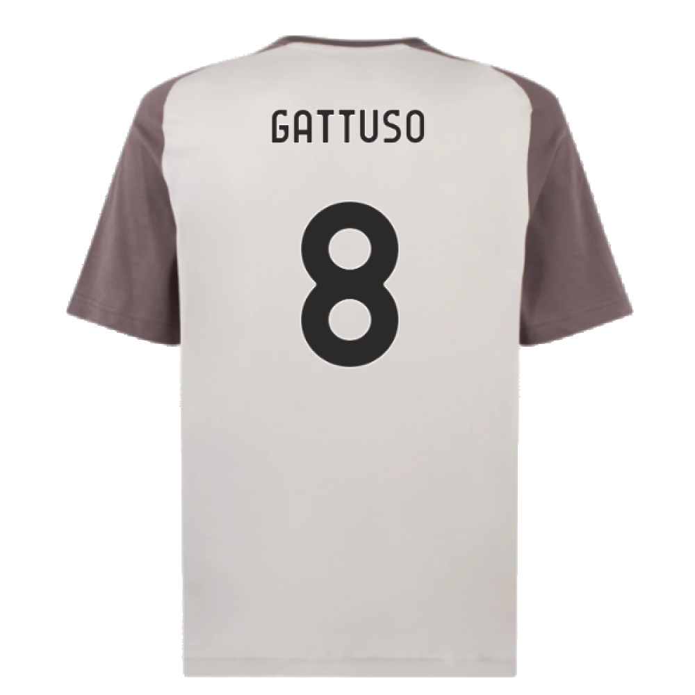 2023-2024 AC Milan Casuals Tee (Light Grey) (Gattuso 8)