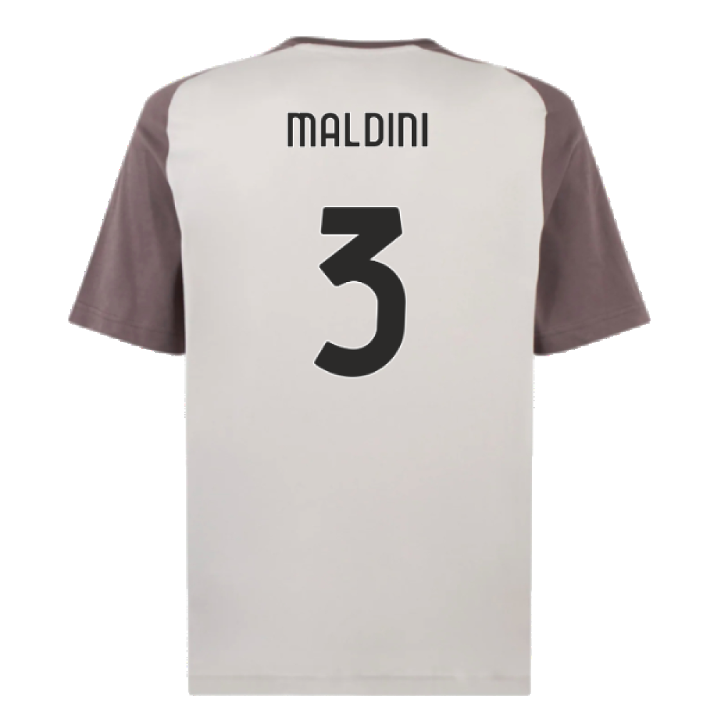 2023-2024 AC Milan Casuals Tee (Light Grey) (Maldini 3)