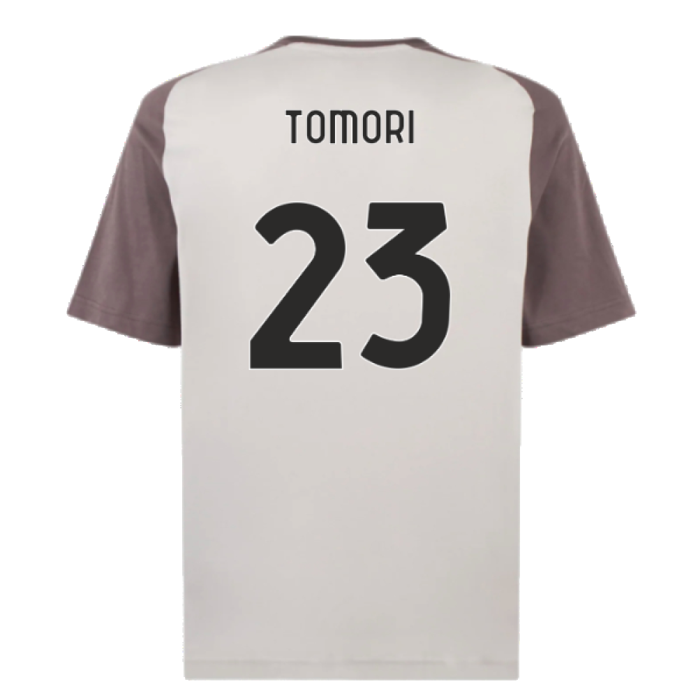 2023-2024 AC Milan Casuals Tee (Light Grey) (Tomori 23)