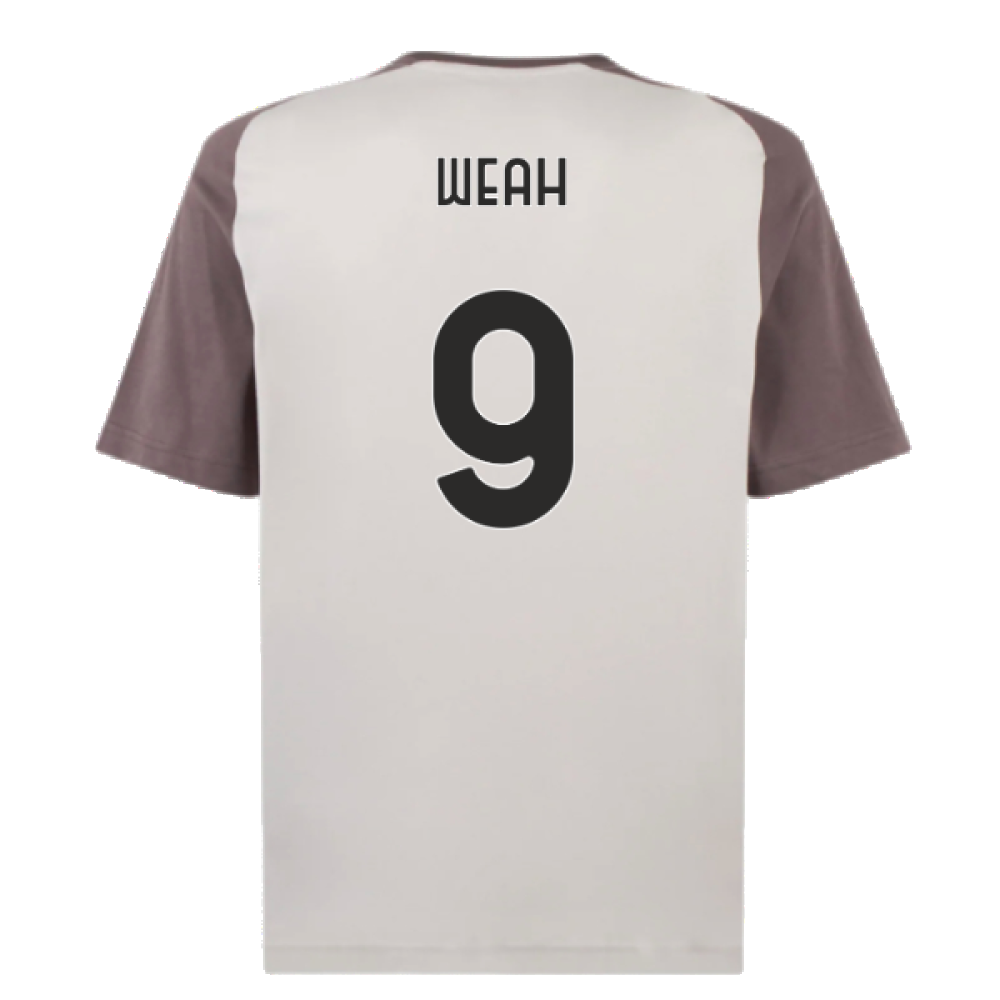 2023-2024 AC Milan Casuals Tee (Light Grey) (Weah 9)