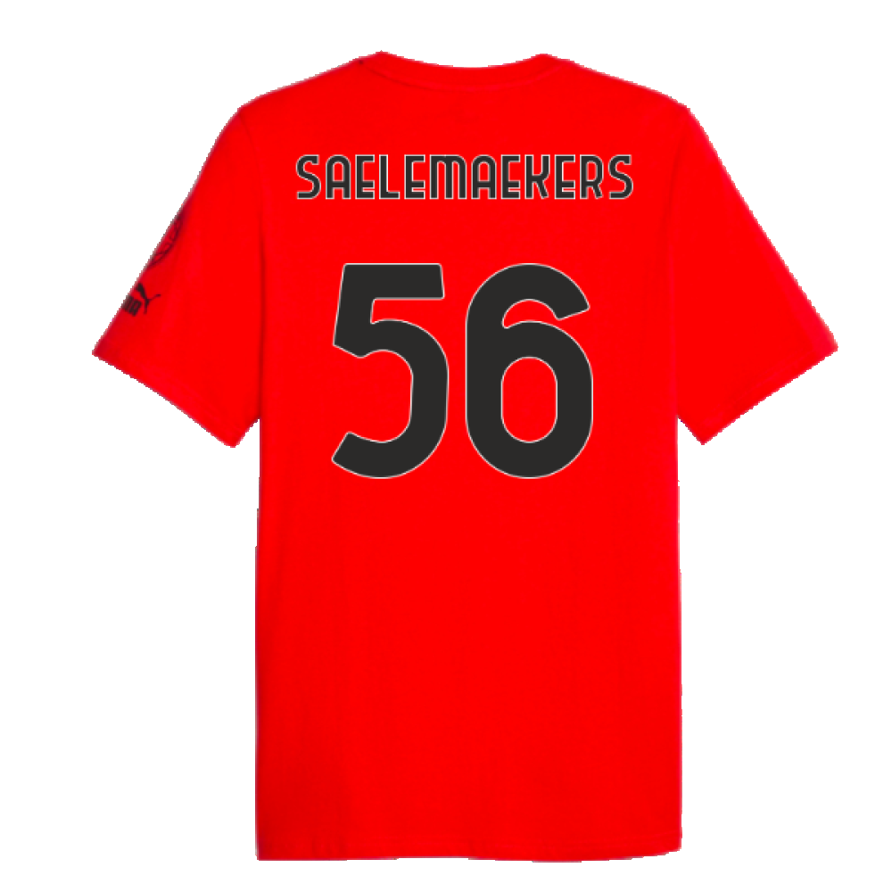 2023-2024 AC Milan FtblCore Graphic Tee (Red) (Saelemaekers 56)