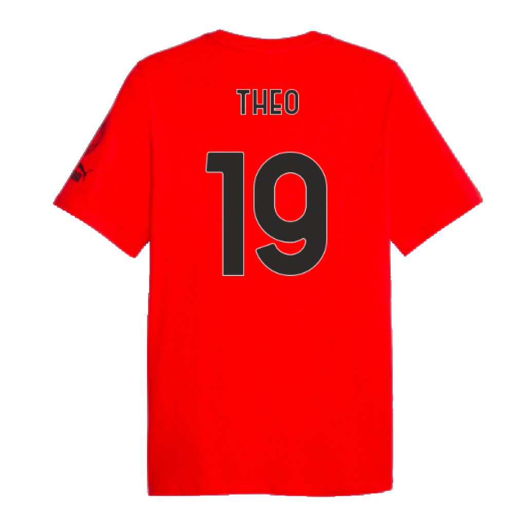 2023-2024 AC Milan FtblCore Graphic Tee (Red) (Theo 19)