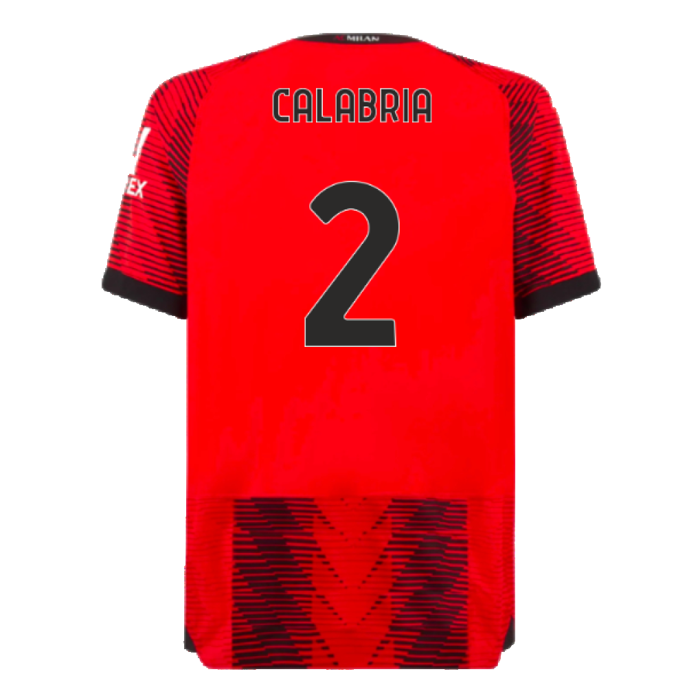 2023-2024 AC Milan Home Authentic Shirt (Calabria 2)