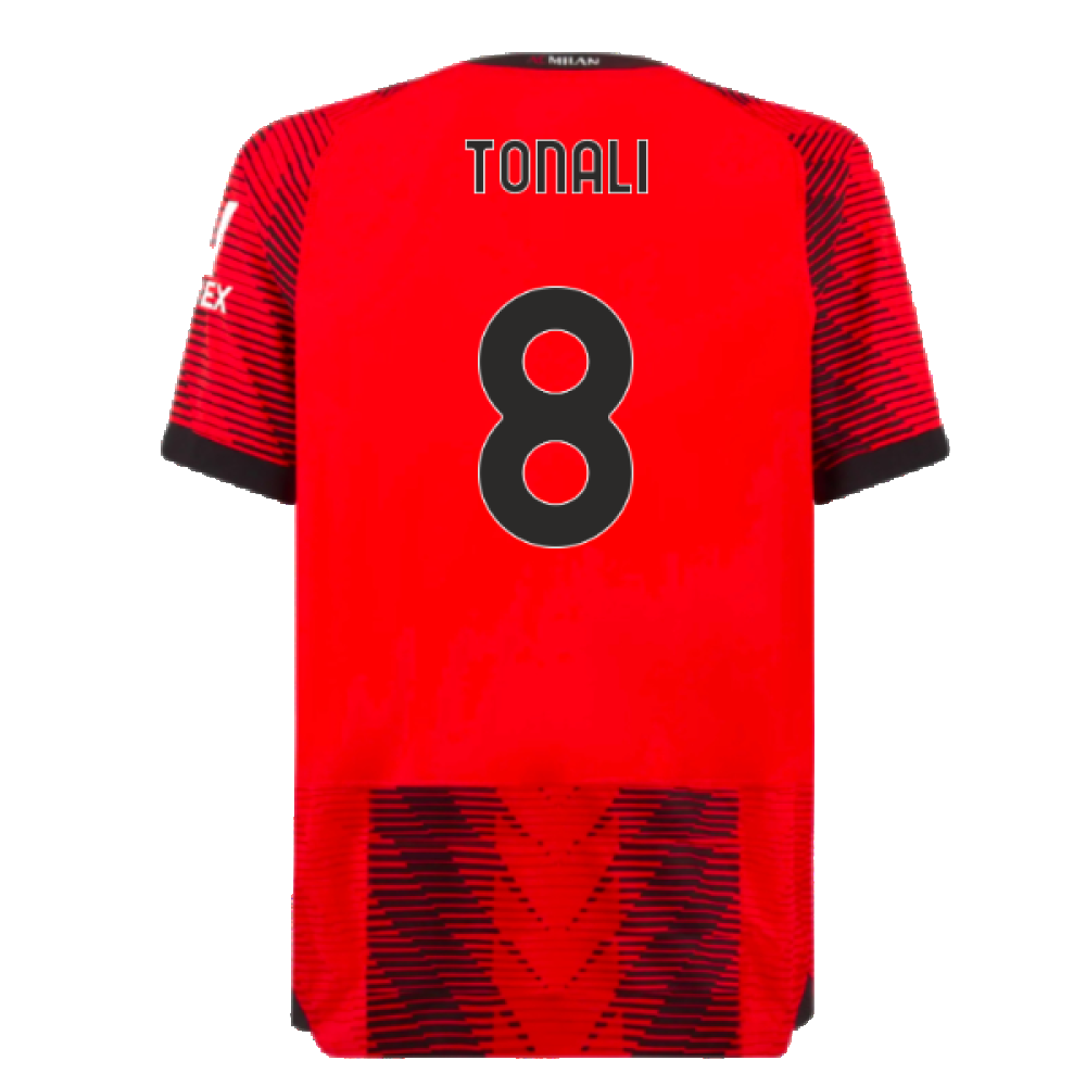 2023-2024 AC Milan Home Authentic Shirt (Tonali 8)