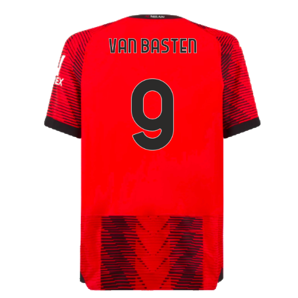 2023-2024 AC Milan Home Authentic Shirt (Van Basten 9)