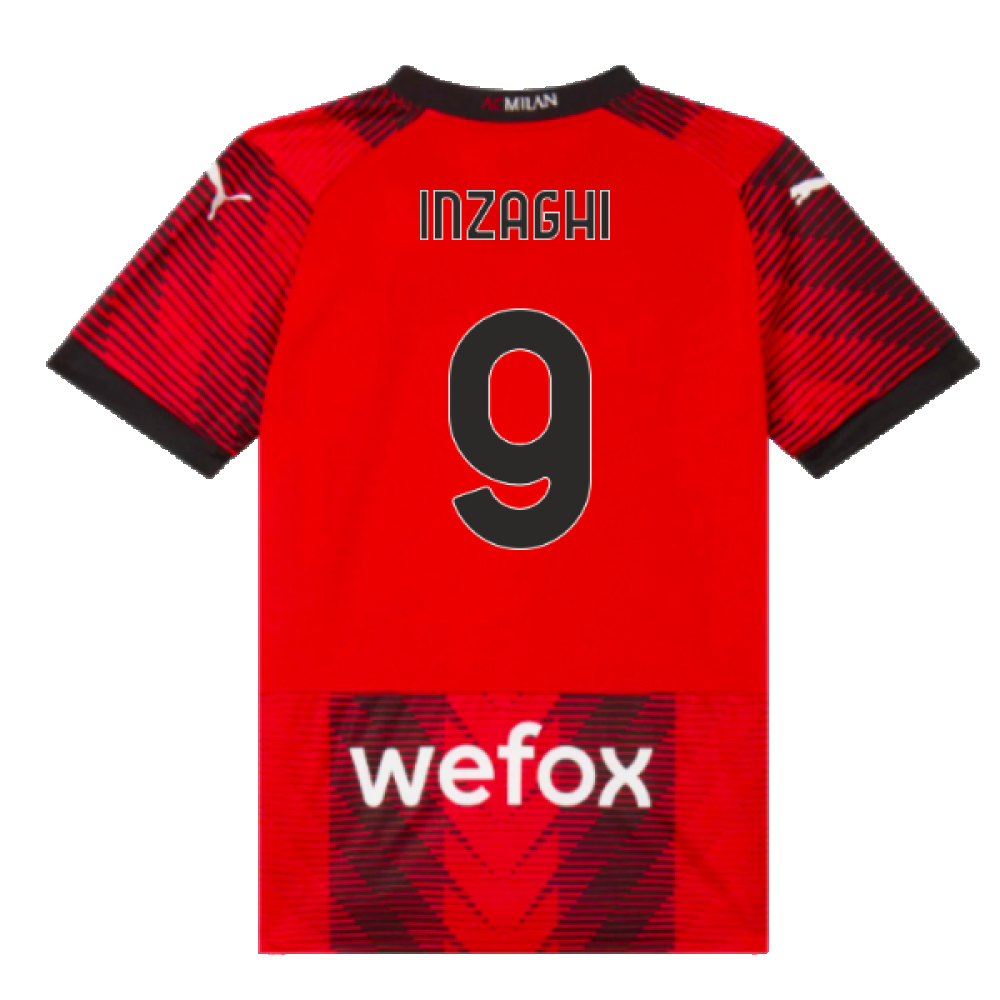 2023-2024 AC Milan Home Shirt (Kids) (Inzaghi 9)