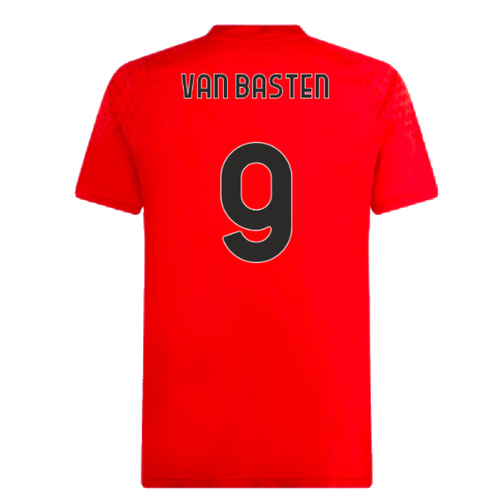 2023-2024 AC Milan Training Jersey (Red) (Van Basten 9)