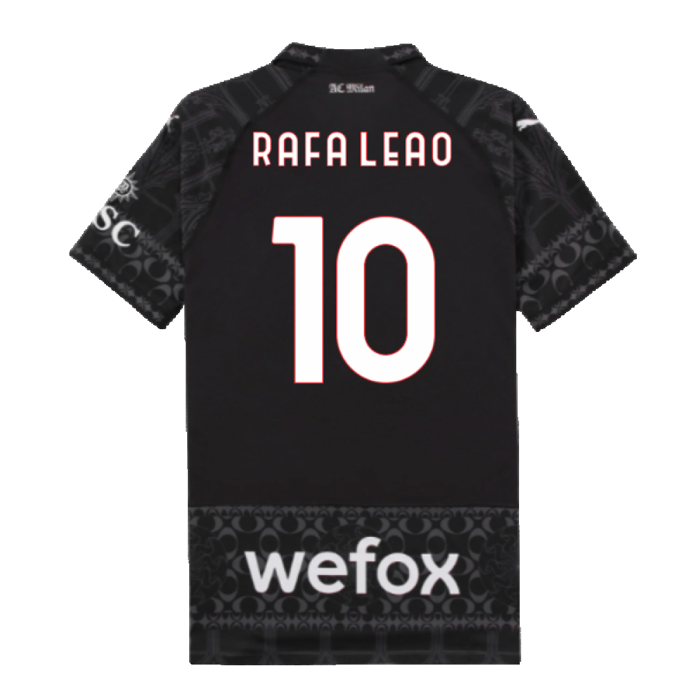 2023-2024 AC Milan x PLEASURES Authentic Jersey (Rafa Leao 10)