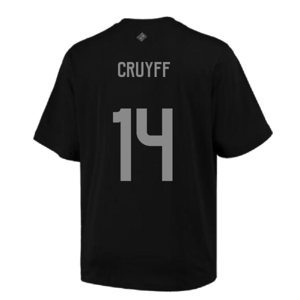 2023-2024 Ajax Lifestyler Oversized Tee (Black) (CRUYFF 14)