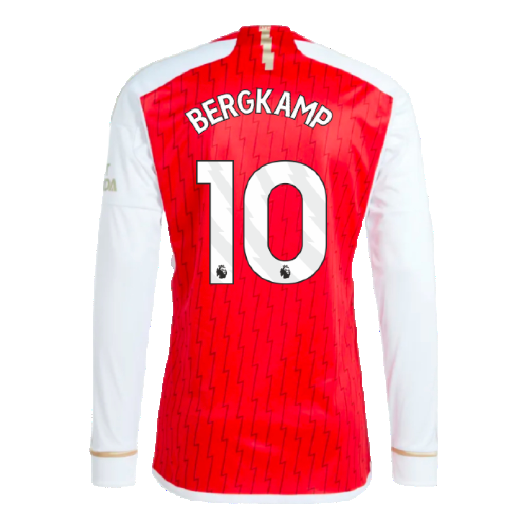 2023-2024 Arsenal Long Sleeve Home Shirt (Bergkamp 10)