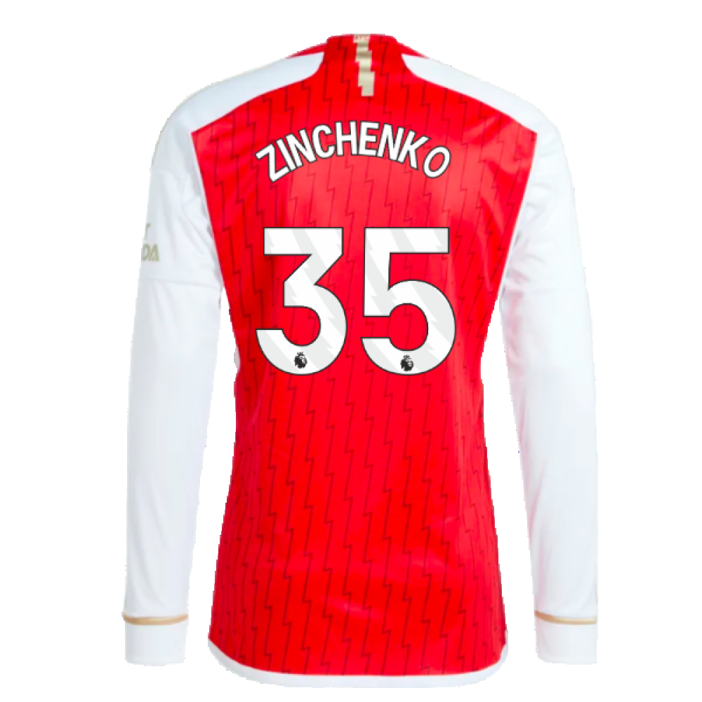 2023-2024 Arsenal Long Sleeve Home Shirt (Zinchenko 35)