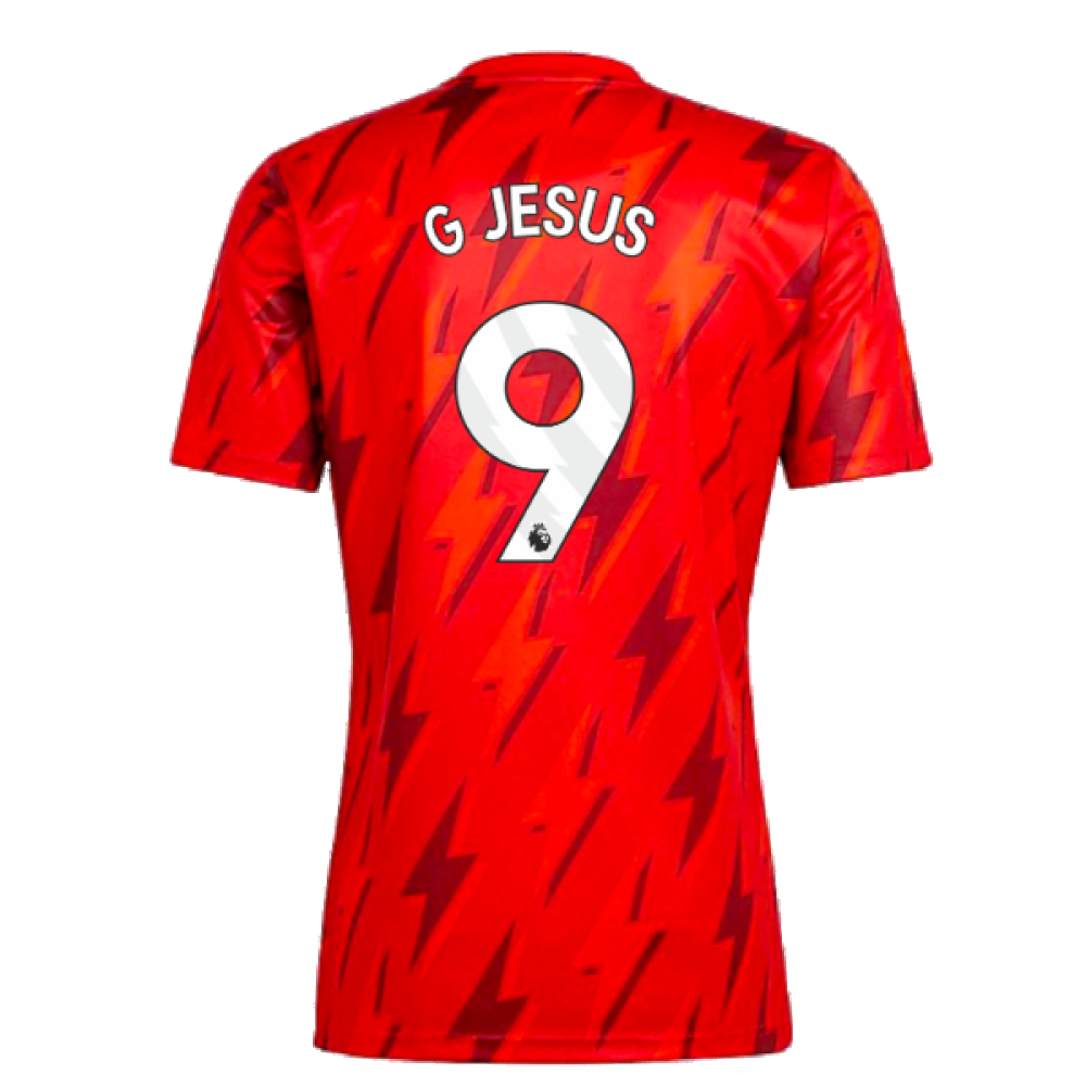 2023-2024 Arsenal Pre-Match Shirt (Red) (G Jesus 9)