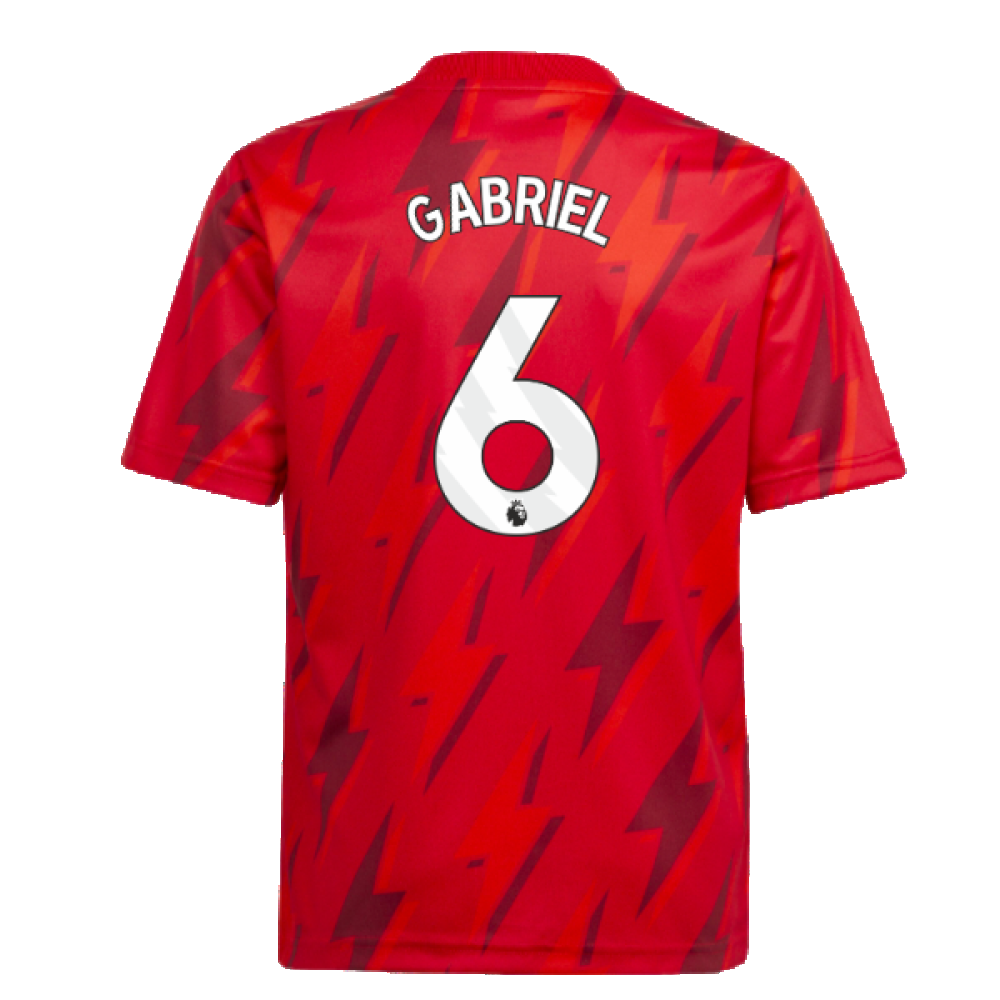 2023-2024 Arsenal Pre-Match Shirt (Red) - Kids (Gabriel 6)