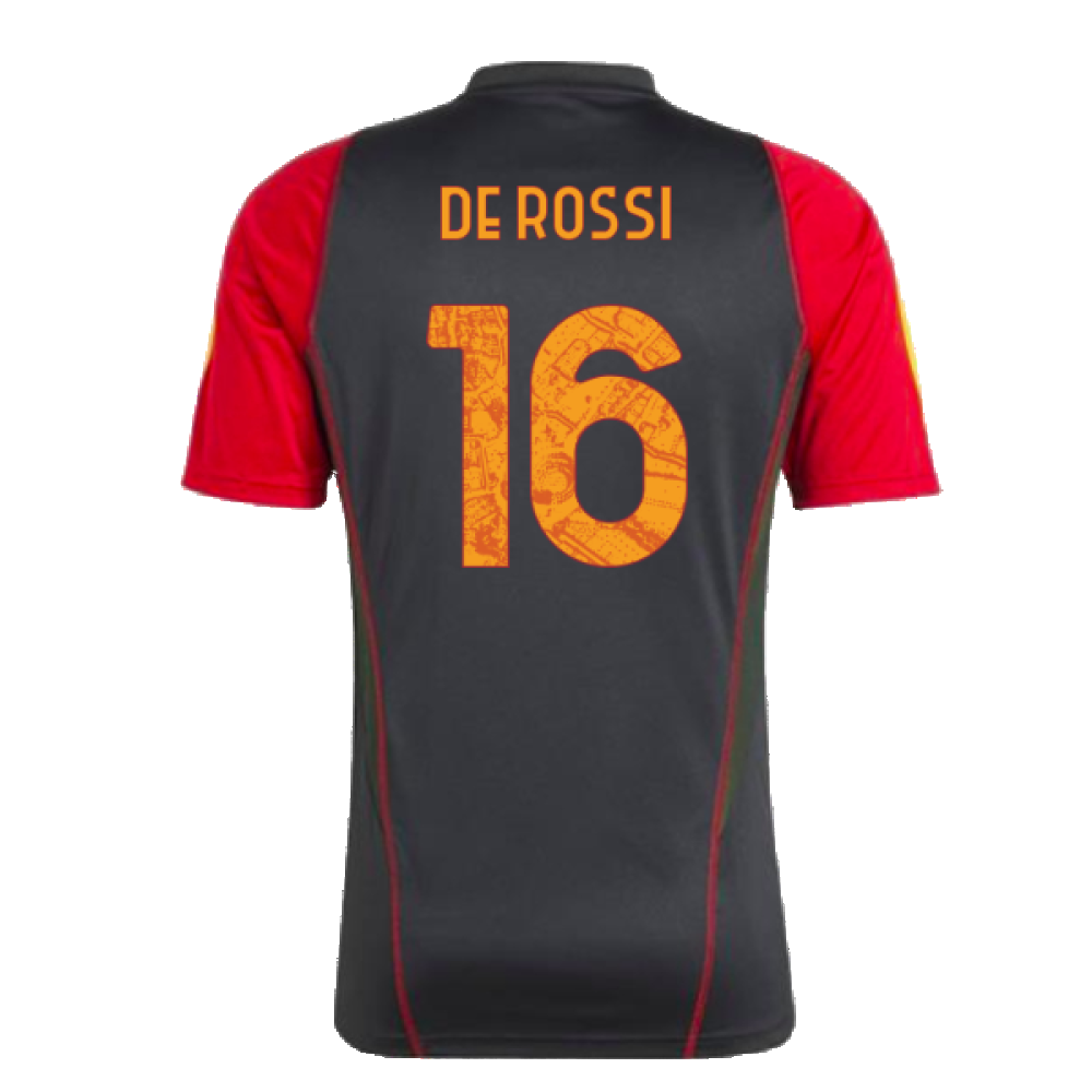 2023-2024 AS Roma Training Shirt (Black) (DE ROSSI 16)