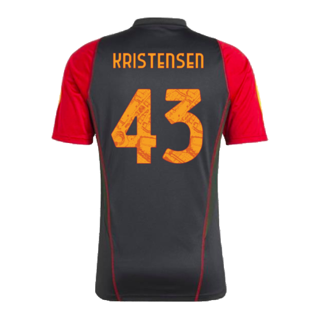 2023-2024 AS Roma Training Shirt (Black) (KRISTENSEN 43)