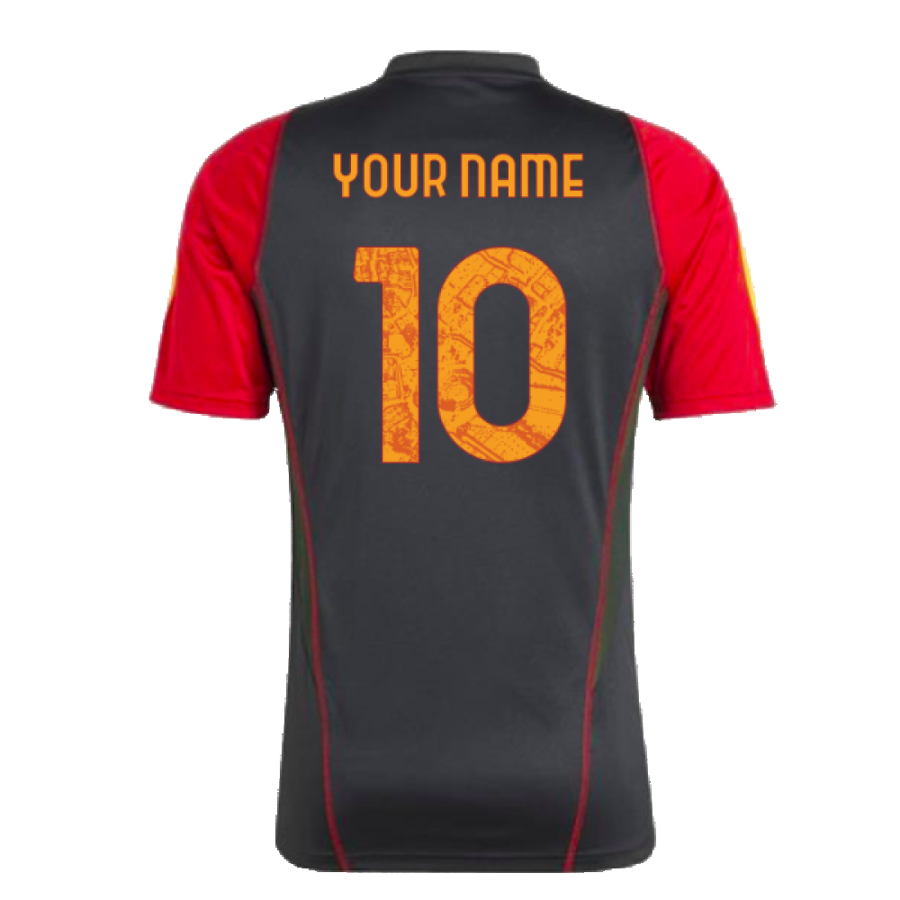 2023-2024 AS Roma Training Shirt (Black) (Your Name)