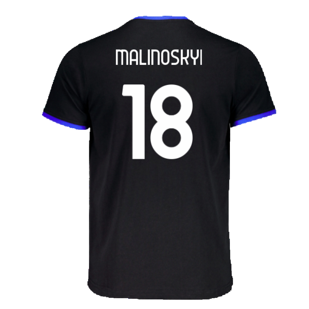 2023-2024 Atalanta Free Time T-Shirt (Black) (Malinoskyi 18)