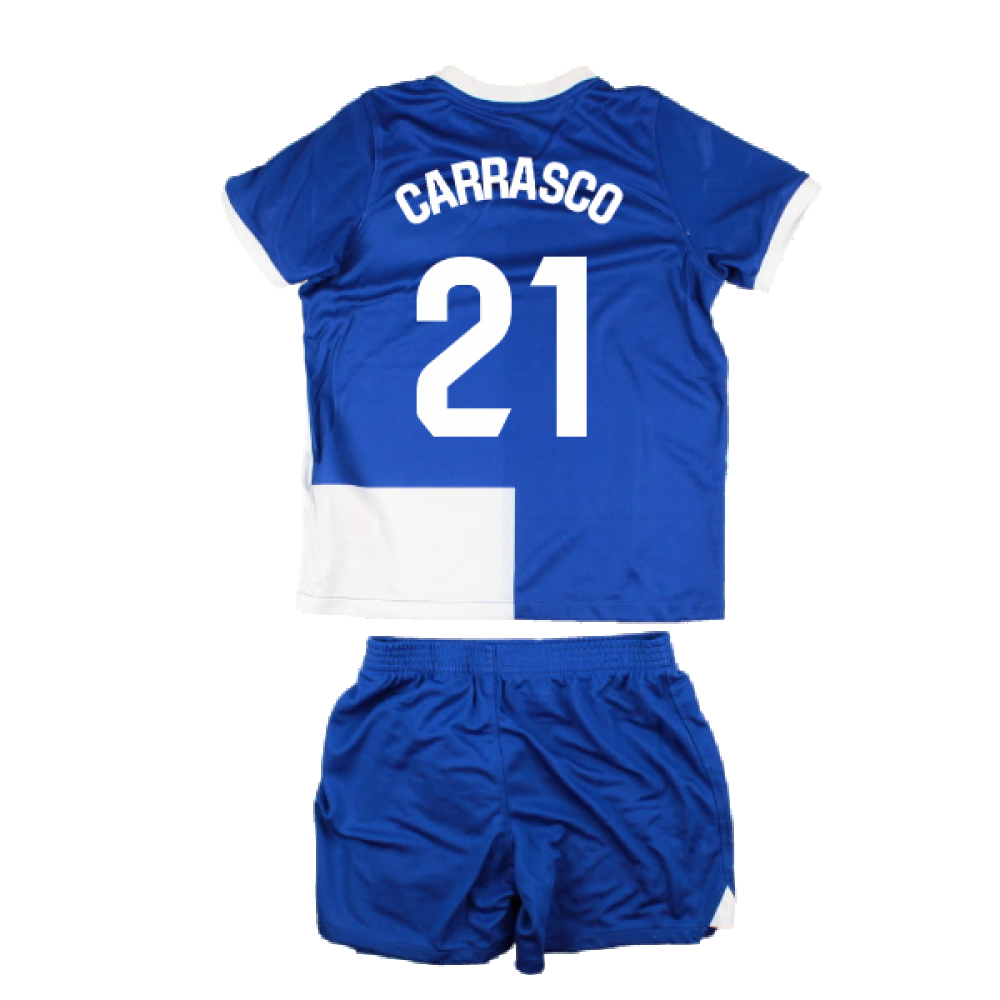 2023-2024 Atletico Madrid Away Little Boys Mini Kit (Carrasco 21)