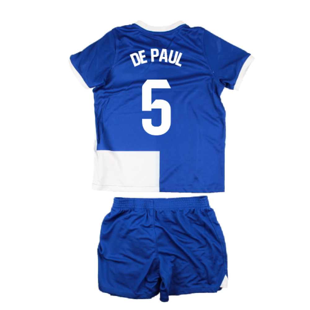 2023-2024 Atletico Madrid Away Little Boys Mini Kit (De Paul 5)