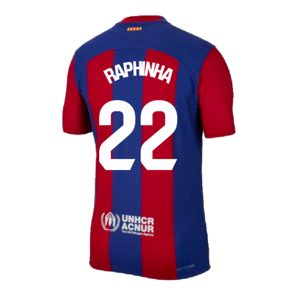 2023-2024 Barcelona Authentic Home Shirt (Raphinha 22)