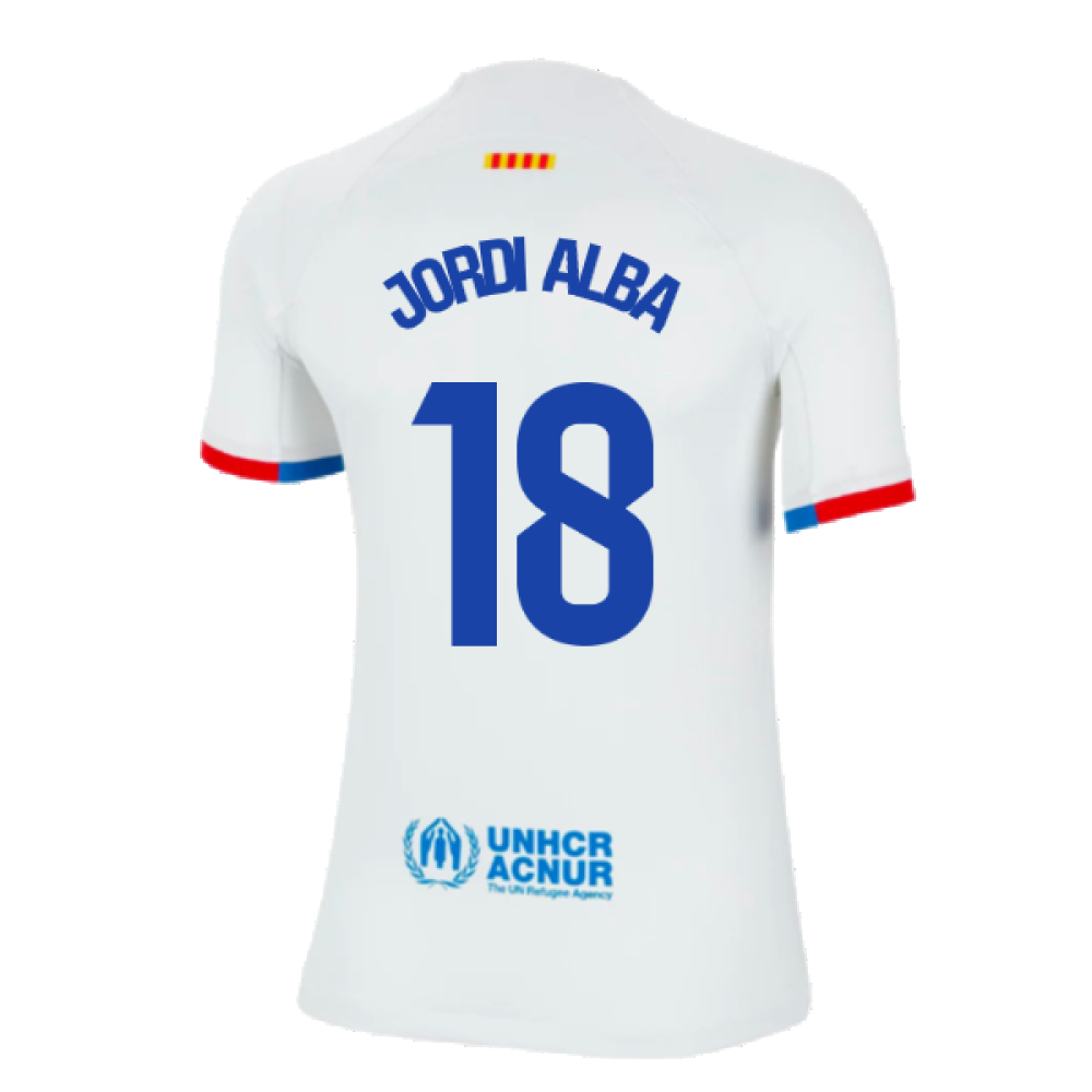 2023-2024 Barcelona Away Shirt (Kids) (Jordi Alba 18)