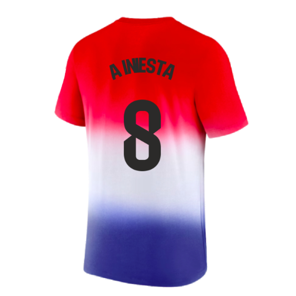 2023-2024 Barcelona Crest Tee (Blue) (A Iniesta 8)