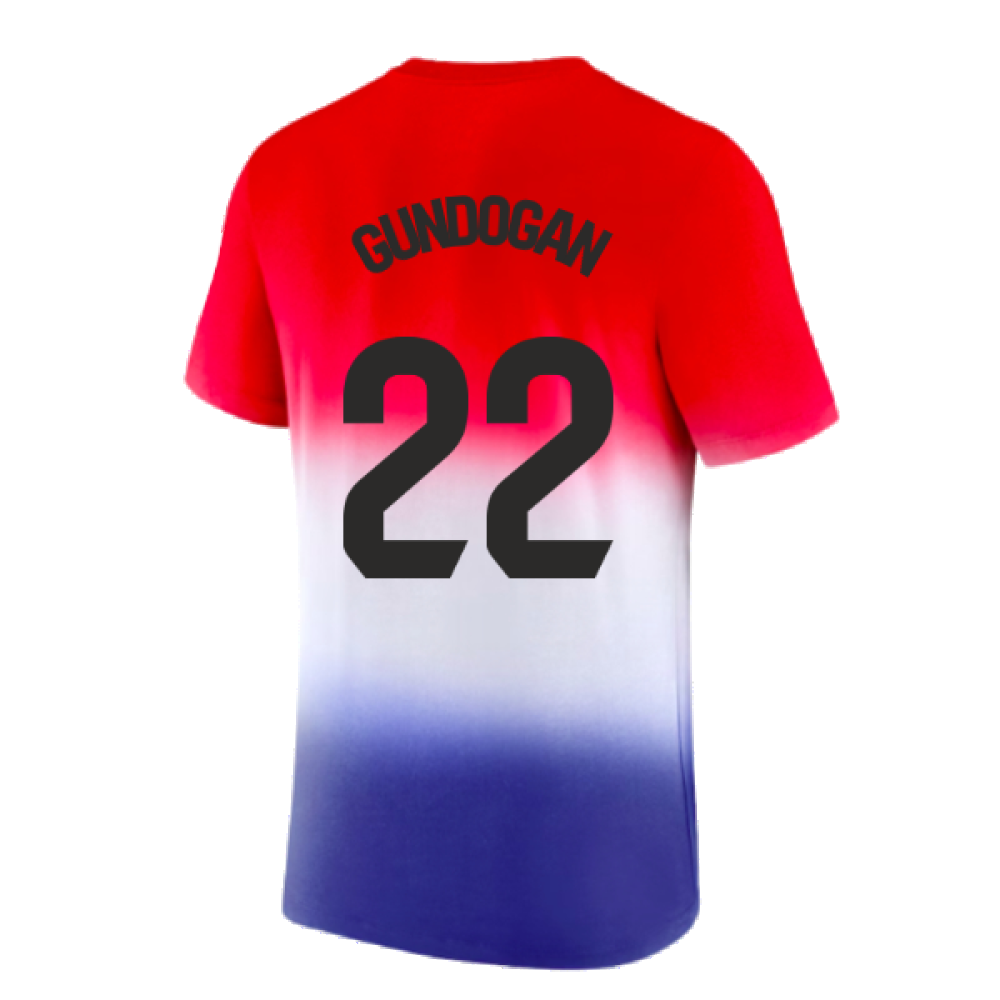 2023-2024 Barcelona Crest Tee (Blue) (Gundogan 22)