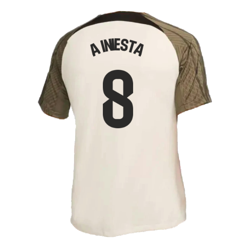 2023-2024 Barcelona Dri-Fit Strike Training Shirt (Grey) (A Iniesta 8)