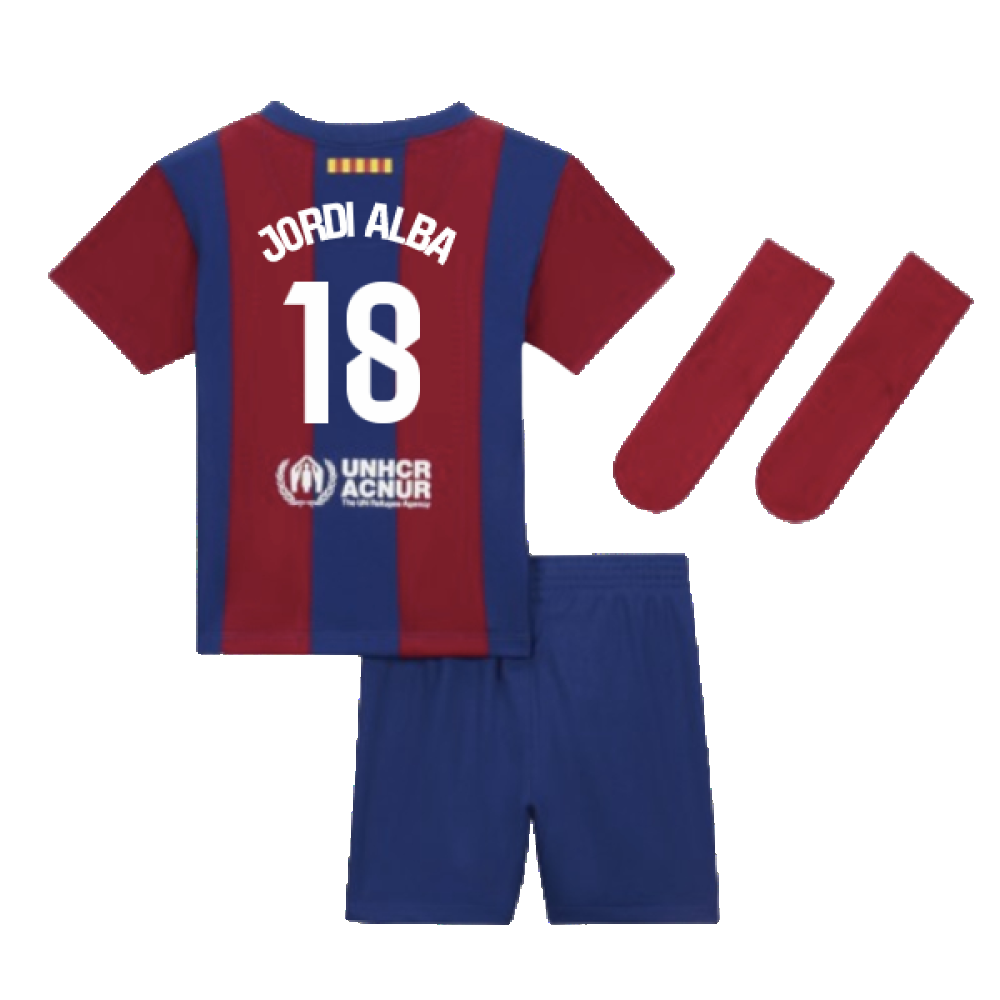 2023-2024 Barcelona Home Infant Baby Kit (Jordi Alba 18)