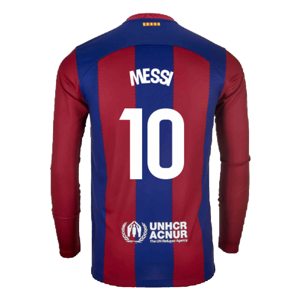 2023-2024 Barcelona Home Long Sleeve Shirt (Messi 10)