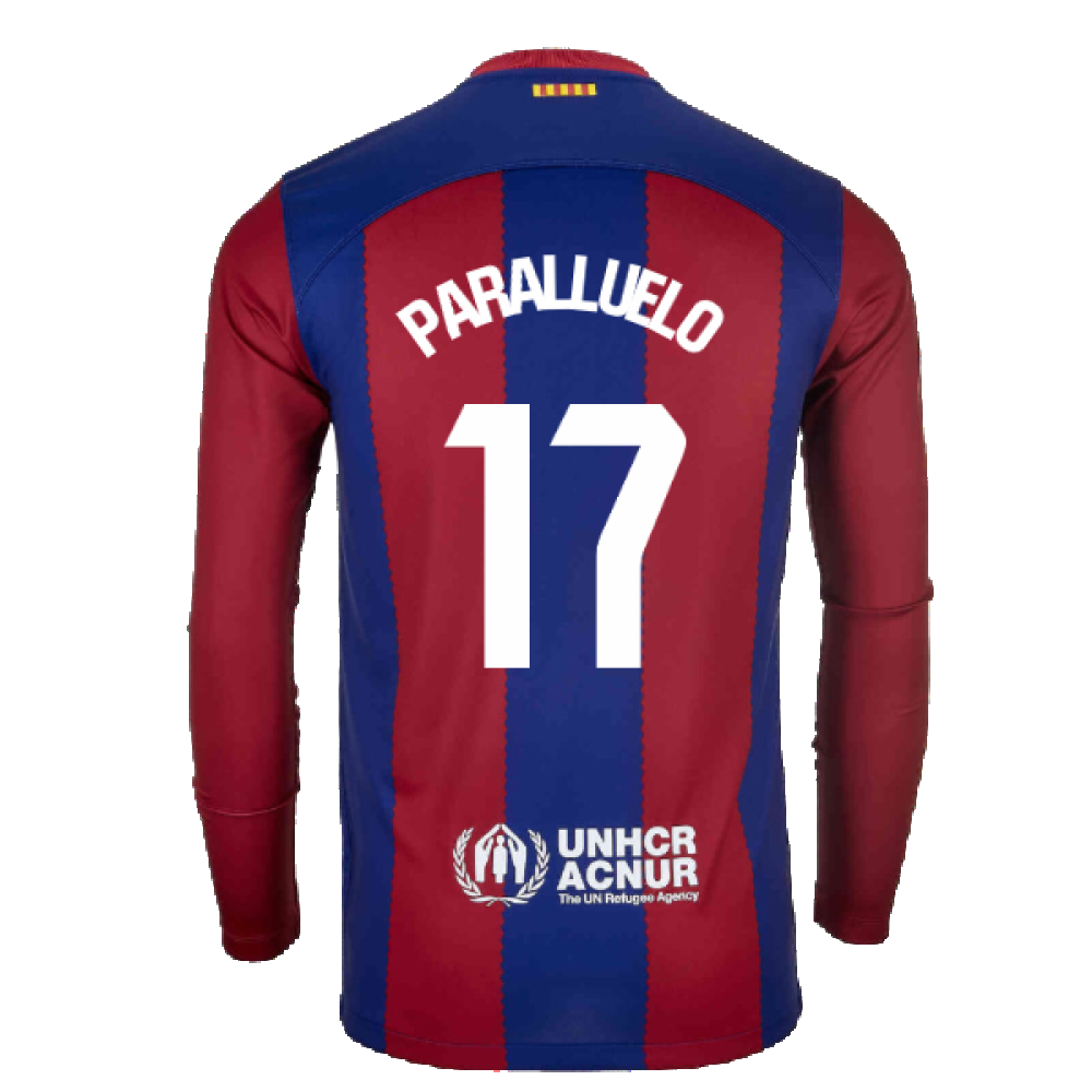 2023-2024 Barcelona Home Long Sleeve Shirt (Paralluelo 17)