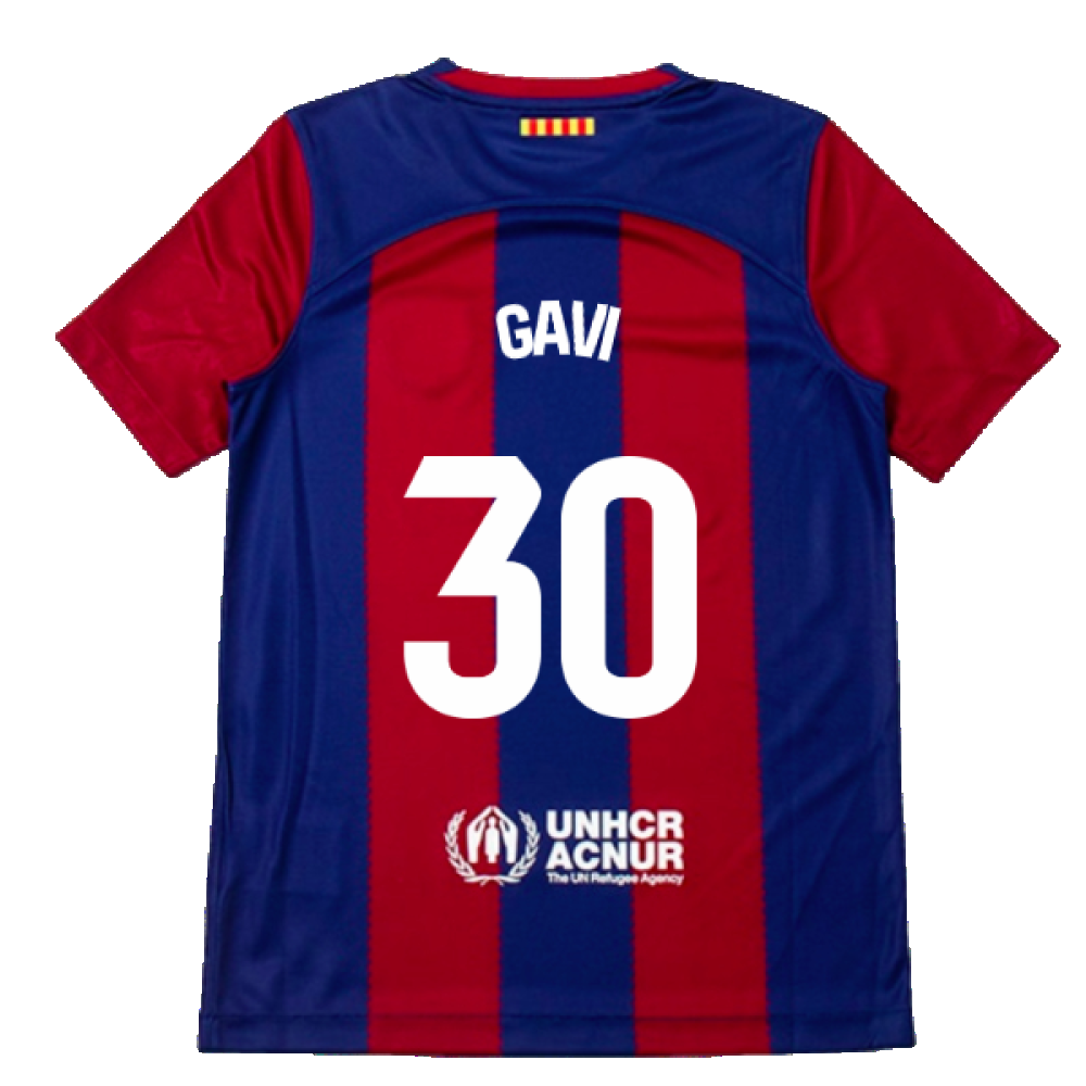 2023-2024 Barcelona Home Shirt (Kids) (Gavi 30)