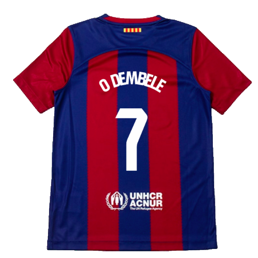 2023-2024 Barcelona Home Shirt (Kids) (O Dembele 7)