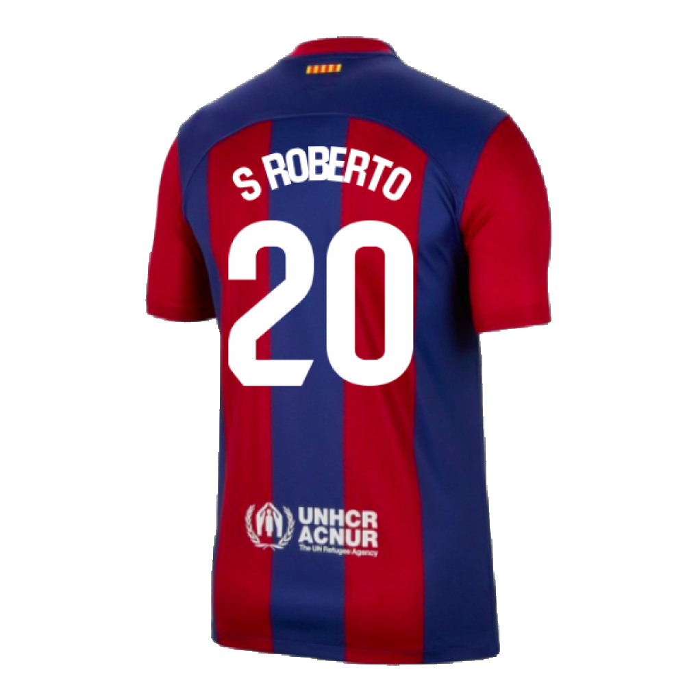 2023-2024 Barcelona Home Shirt (S Roberto 20)