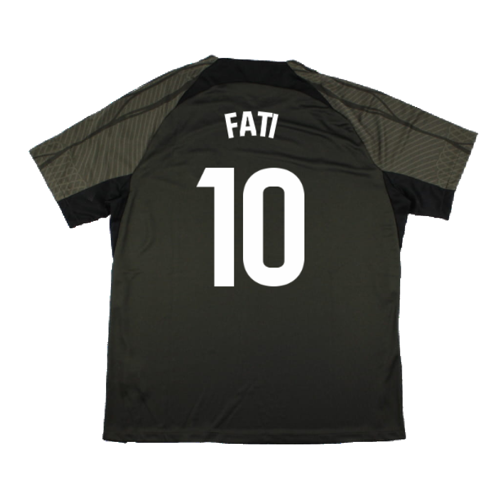 2023-2024 Barcelona Strike Dri-Fit Training Shirt (Sequoia) (Fati 10)