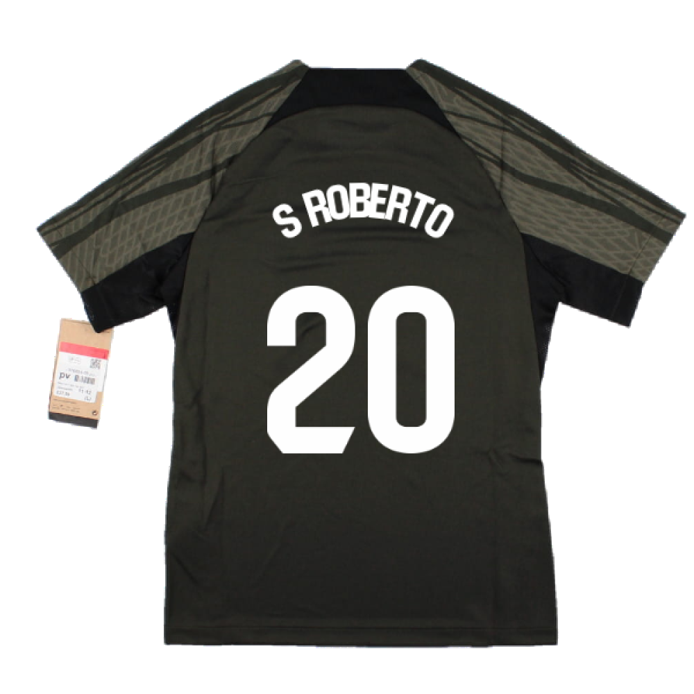 2023-2024 Barcelona Strike Dri-Fit Training Shirt (Sequoia) - Kids (S Roberto 20)