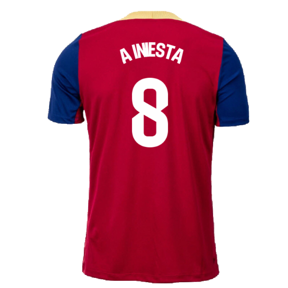 2023-2024 Barcelona Strike Training Shirt (Red) (A Iniesta 8)